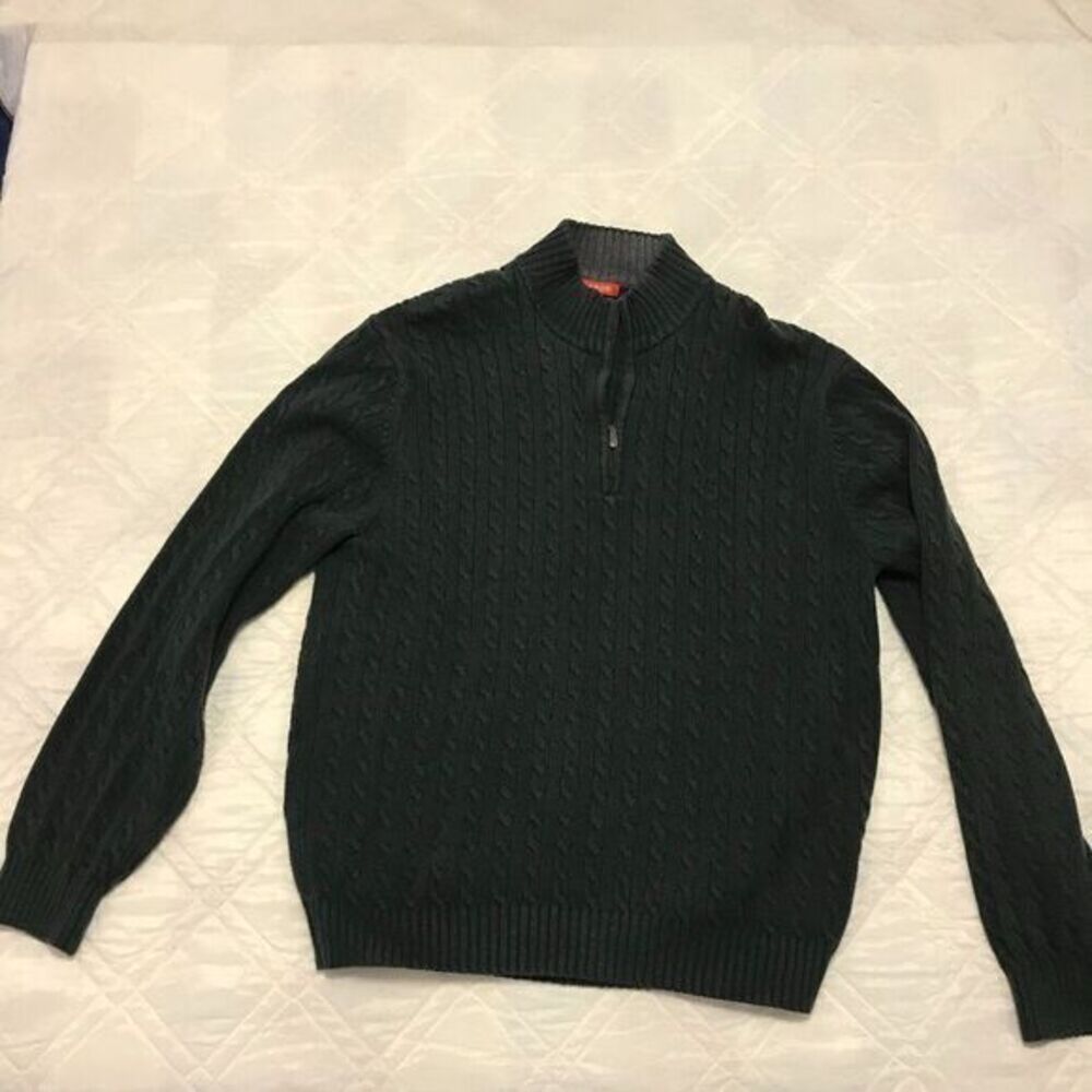 Izod 1/4 zip heavy weight dark green‎ sweater XL